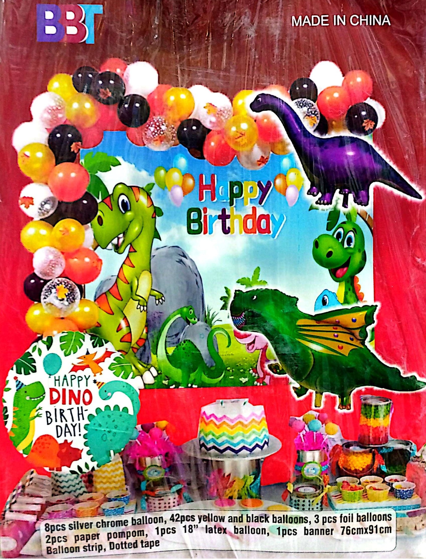 Dinasour Birthday Theme Party Decorations Set Garland Backdrop Kit