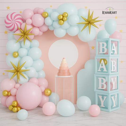 104pcs Pink Bow Long Balloons with Baby Pink, Pink & White Balloons Garland Theme Set For Bow Themed Party Decoration & Celebration