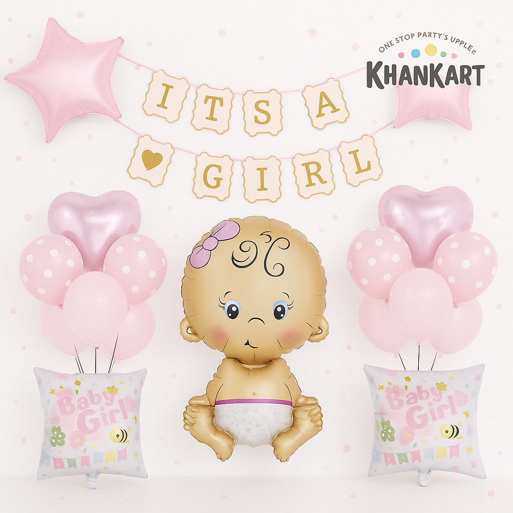 Its A Girl Theme Foil Balloon Theme Decoration and Celebration