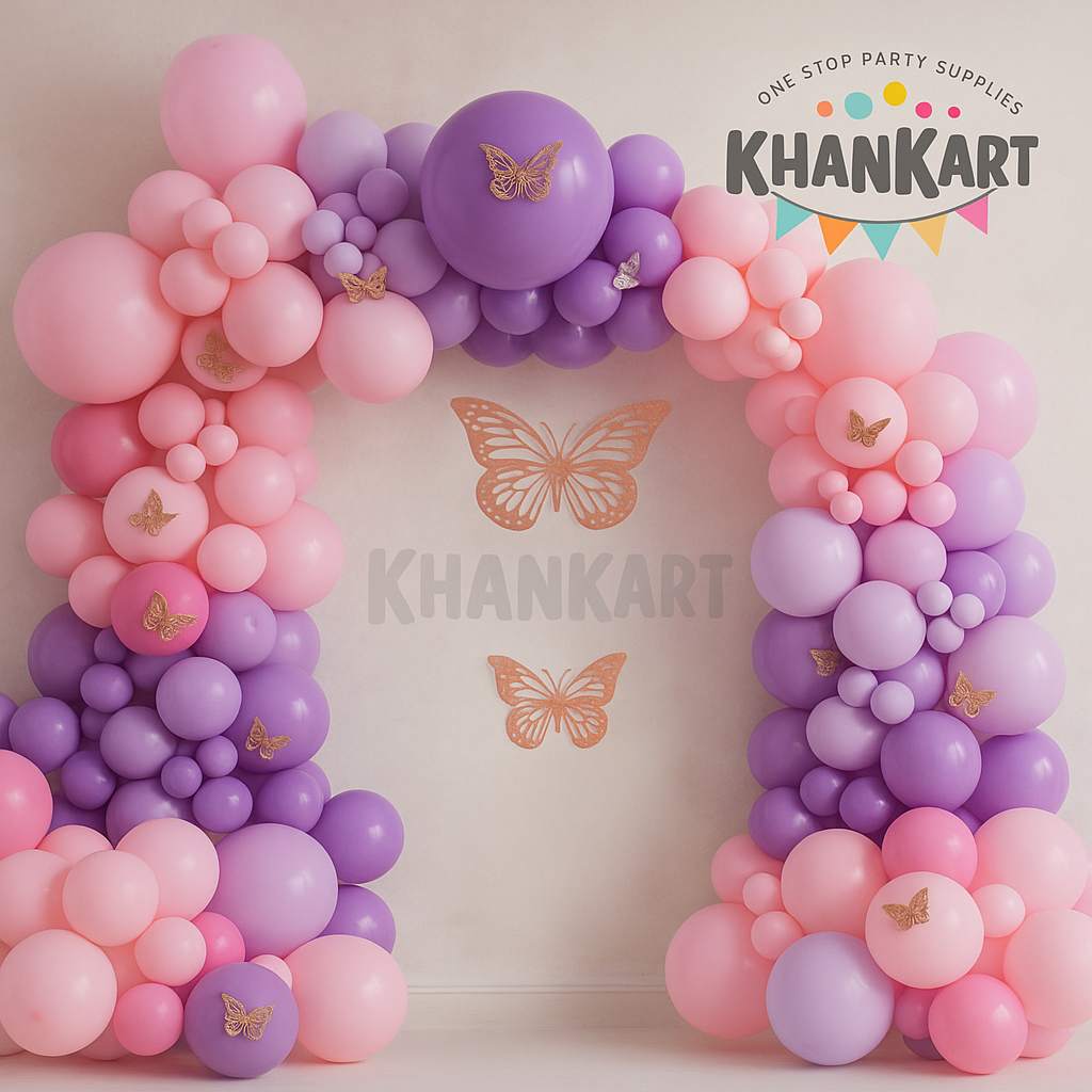 100 pcs Baby Pink Purple Dark Pink Balloons Garland Theme Set For Bow Themed Party Decoration & Celebration