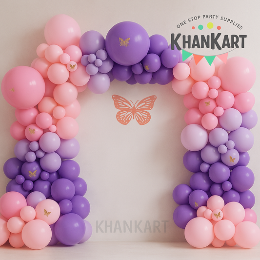 100 pcs Baby Pink Purple Dark Pink Balloons Garland Theme Set For Bow Themed Party Decoration & Celebration