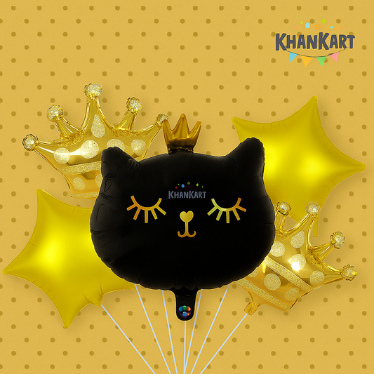 Happy Birthday Black Cat Foil Balloons For Theme Based Birthday Party Decoration and Celebration