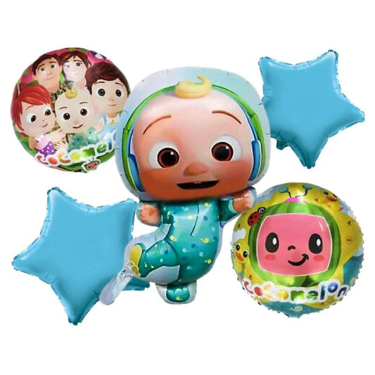 Cocomelon Theme Foil Balloon Foil Balloon Set of -5 Piece For Birthday Day Party