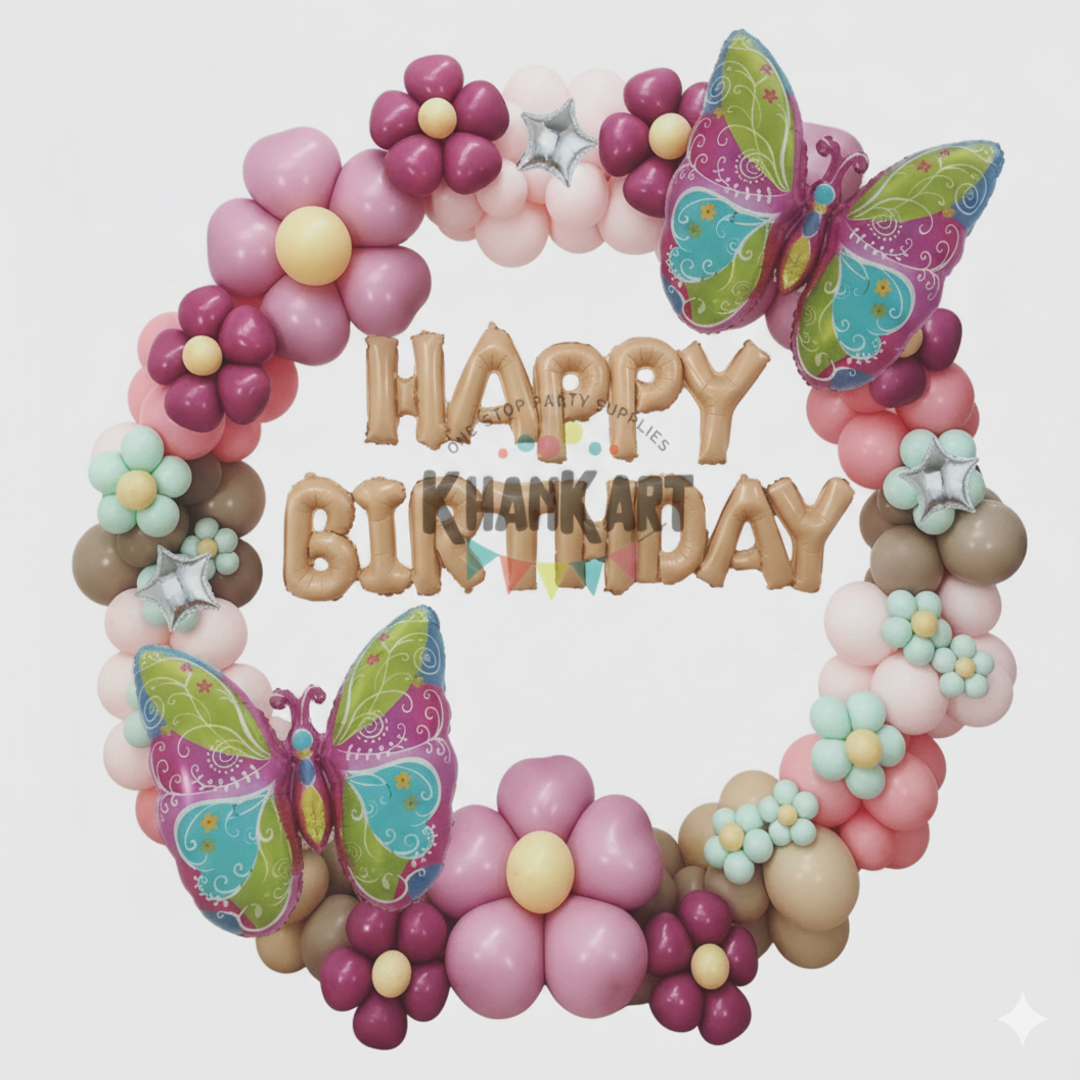 43 Piece Butterfly Happy Birthday Theme For Party Decoration