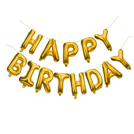 Happy Birthday Foil Balloon Banner for Decoration and Birthday Celebration