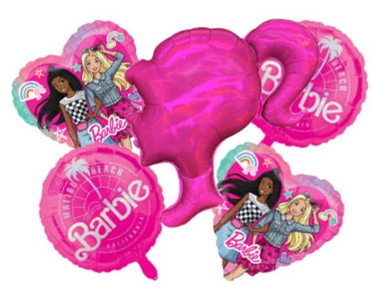 Barbiee Foil Balloon Set - 5 Pieces For Barbiee Theme Party Celebration