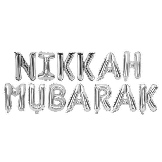 Nikkah Mubarak Foil Balloon Set For Nikkah / Wedding Decoration and Celebrations