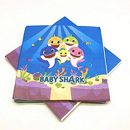 Baby Shark disposable Tableware Paper Napkin Birthday Party Decoration
