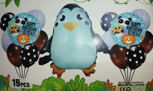 Penguin  Theme Foil Balloon Foil Balloon Set of -15 Piece For Birthday Day Party