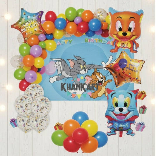 Tom & Jerry Foil Balloon Theme Garland Theme Set For Bow Themed Party Decoration & Celebration