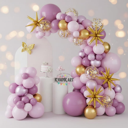102 Pink Gold Baby Pink Balloon Theme Set For Party Decoration