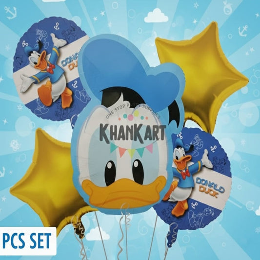 Donald Duck  Theme Foil Balloon Foil Balloon Set of -5 Piece For Birthday Day Party