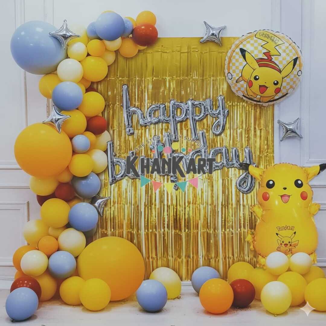 61Pcs Poke Mon Happy Birthday Theme For Party Decoration