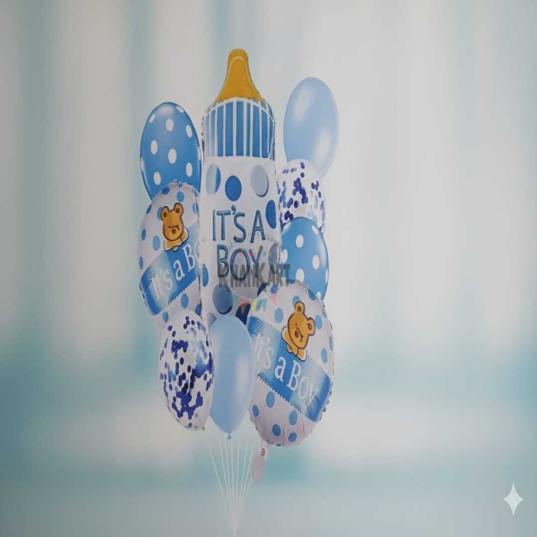 Its A Boy Theme Foil Balloon Foil Balloon Set of -9 Piece For Birthday Day Party