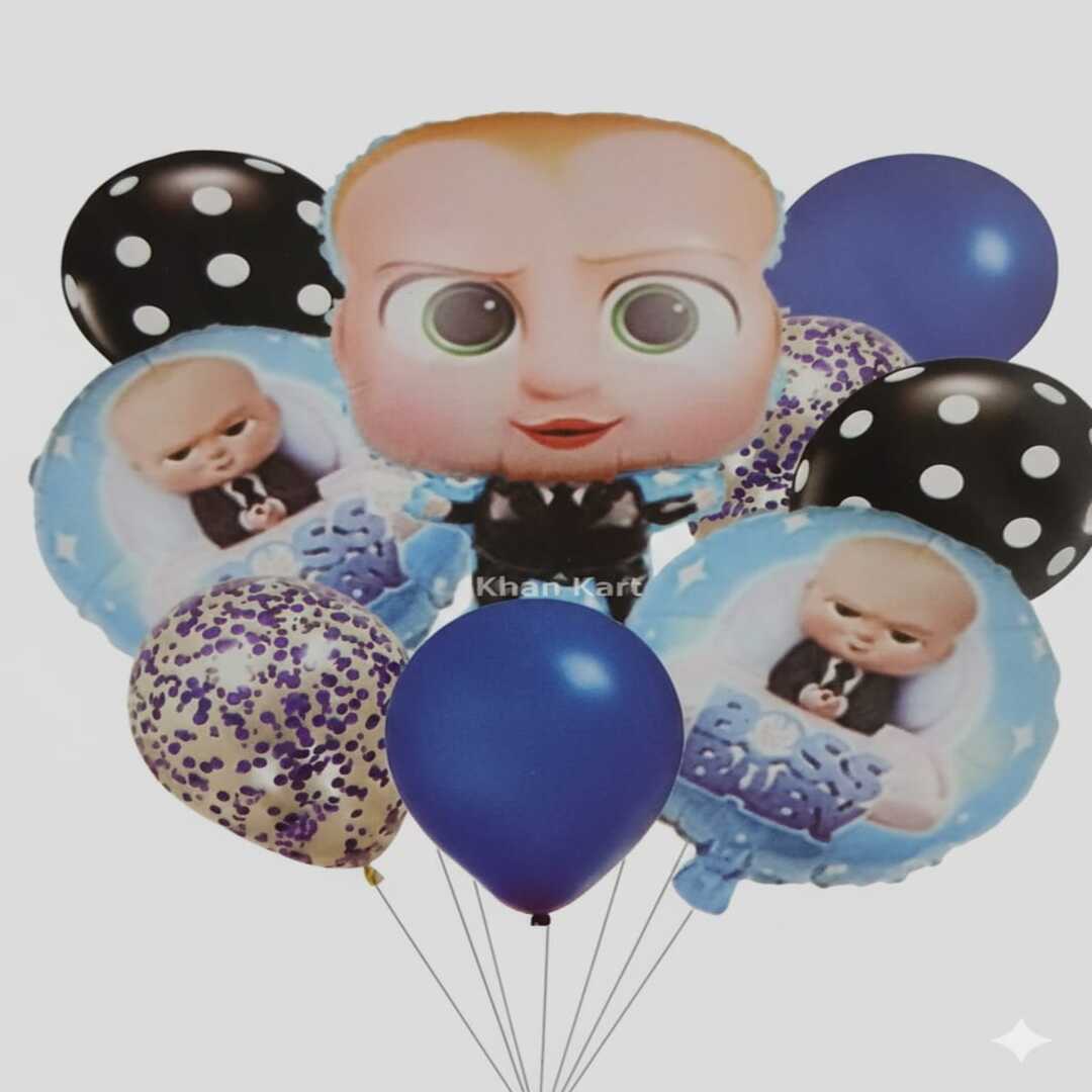 Baby Boss Theme Foil Balloon Foil Balloon Set of -9 Piece For Birthday Day Party