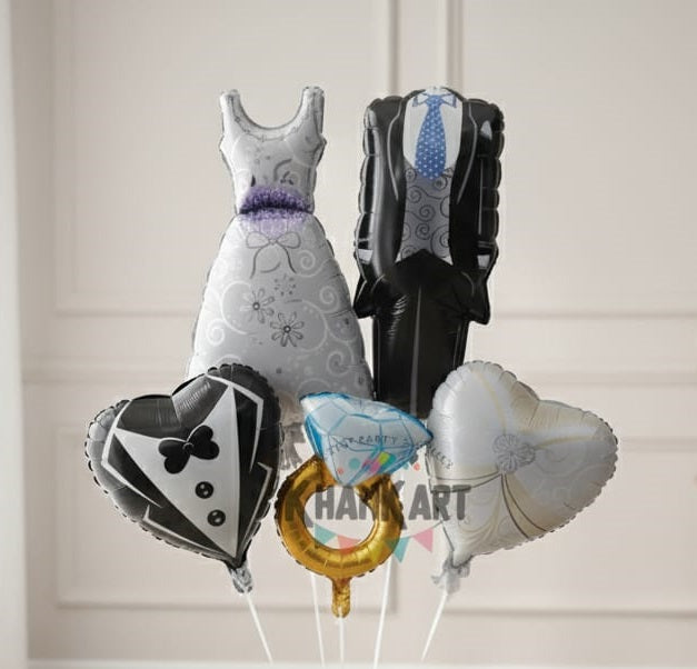 Wedding Engagement Theme Foil Balloon Foil Balloon Set of -5 Piece For Birthday Day Party