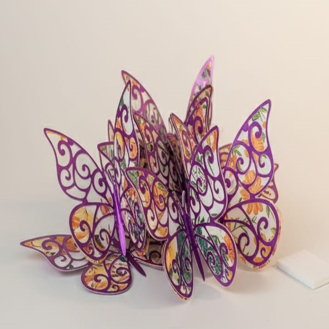 3D Butterfly Mirror Wall Sticker For Home & Event Decoration (Pack of 12)