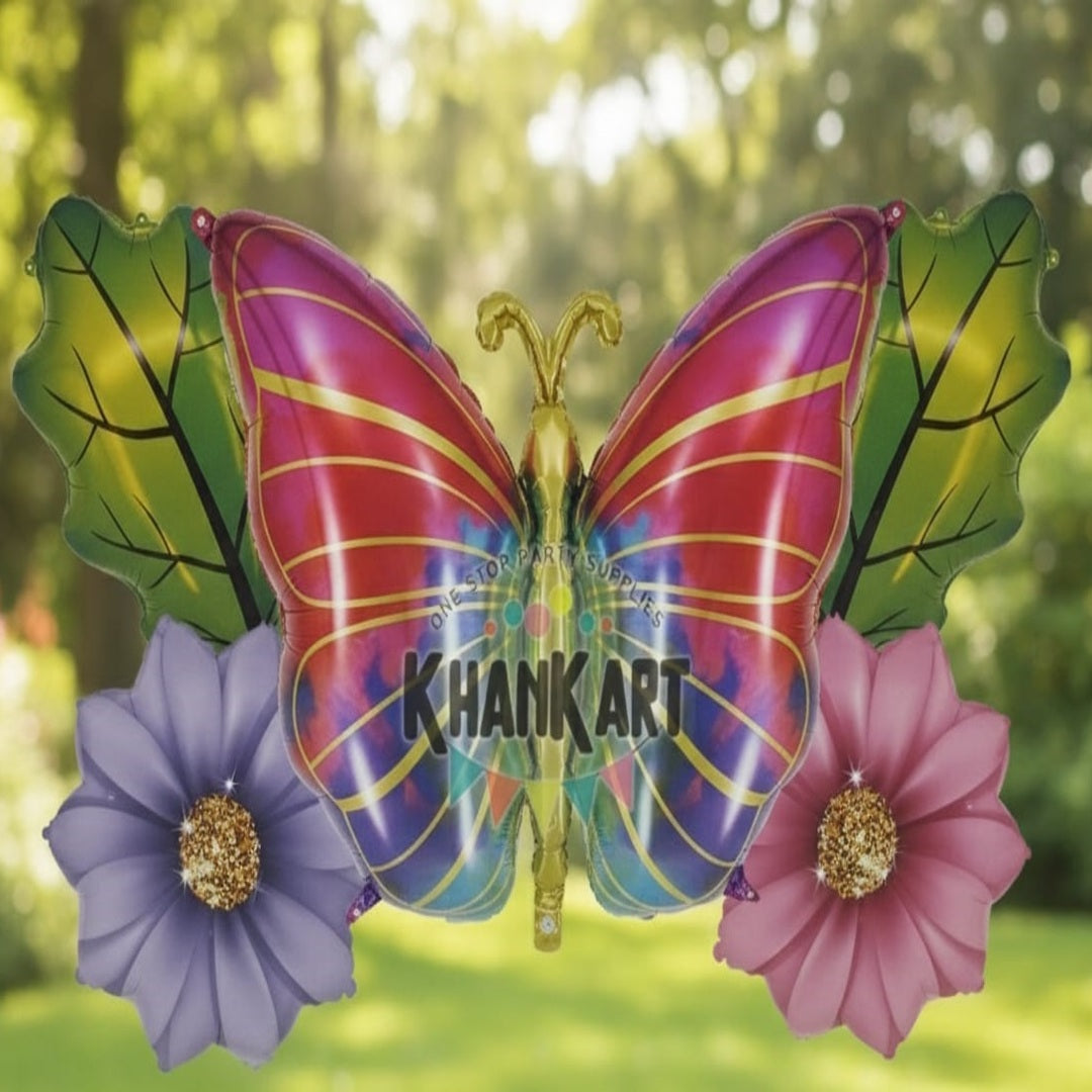 Butterfly  Theme Foil Balloon Foil Balloon Set of -5 Piece For Birthday Day Party