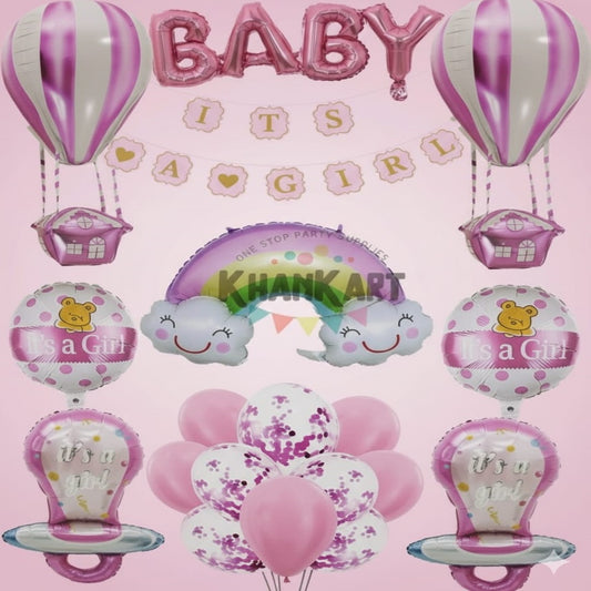 Its A Girl Balloon Theme Set For Party Decoration