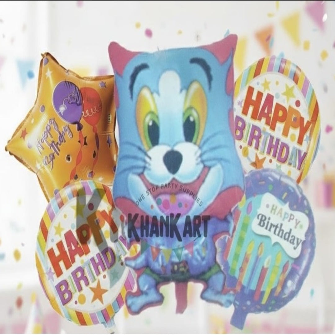 TOM Theme foil balloon set for kids birthday party celebration