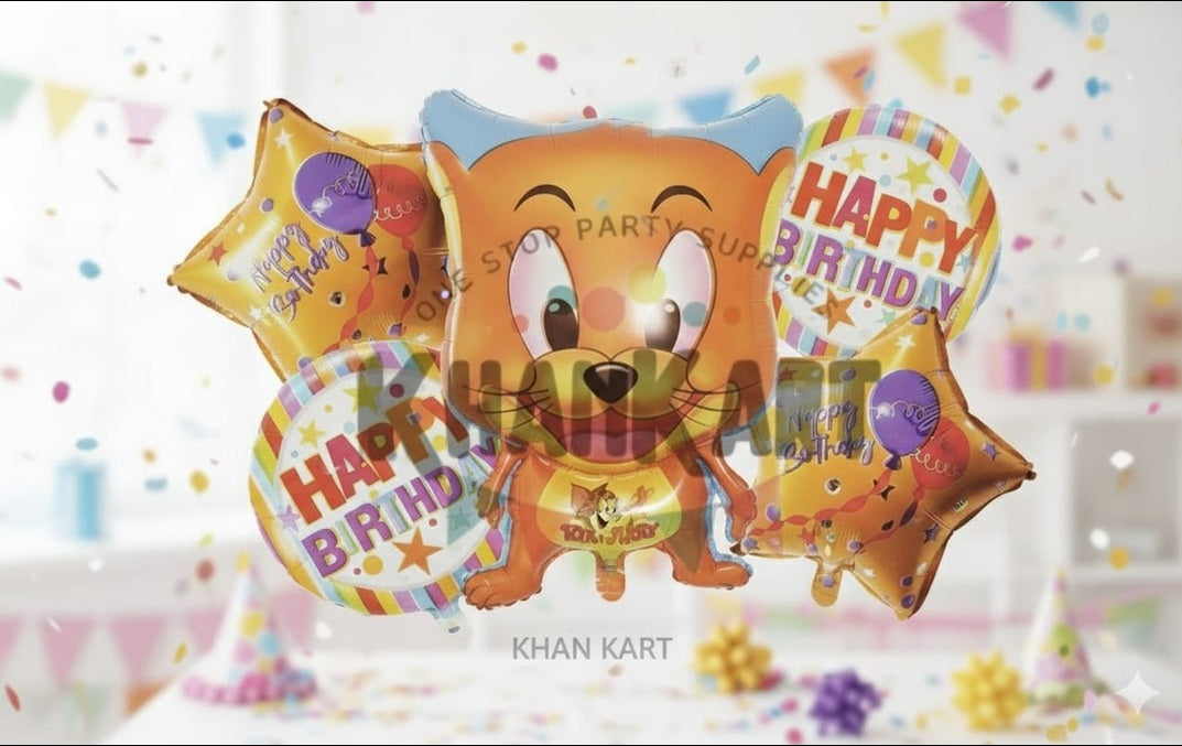 Jerry Theme foil balloon set for kids birthday party celebration