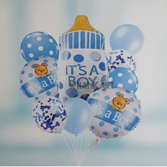 Its A Boy Theme Foil Balloon Foil Balloon Set of -9 Piece For Birthday Day Party
