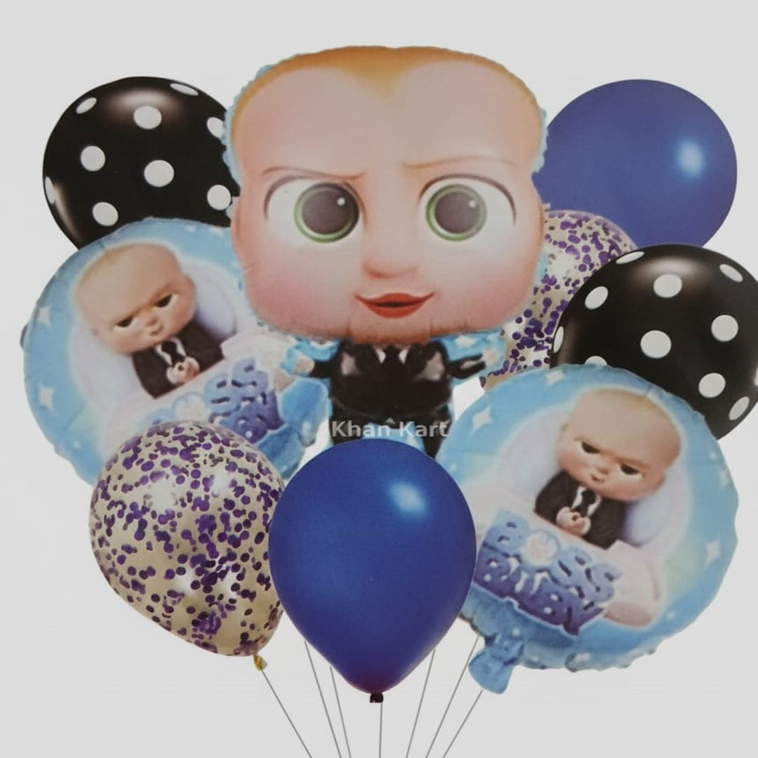 Baby Boss Theme Foil Balloon Foil Balloon Set of -9 Piece For Birthday Day Party