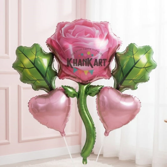 Flower Theme Foil Balloon Foil Balloon Set of -5 Piece For Birthday Day Party