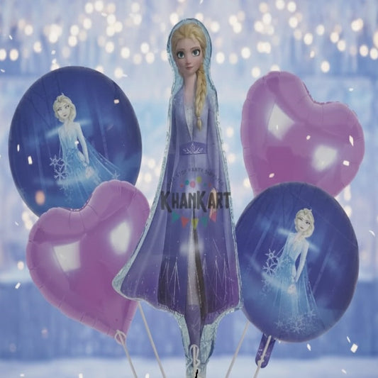 Princess Elsa Foil Balloon Theme set for girls birthday party decoration