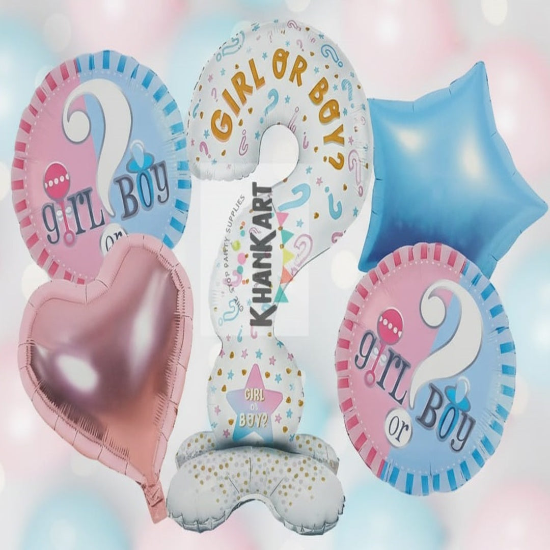 Girl OR Boy Theme Foil Balloon Foil Balloon Set of -5 Piece For Birthday Day Party