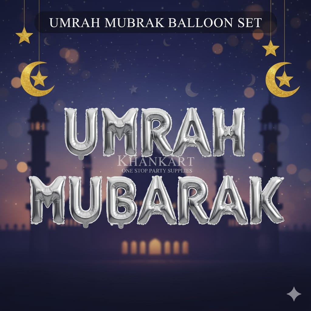 Umrah Mubarak Foil Balloon Banner for Decoration and Celebration