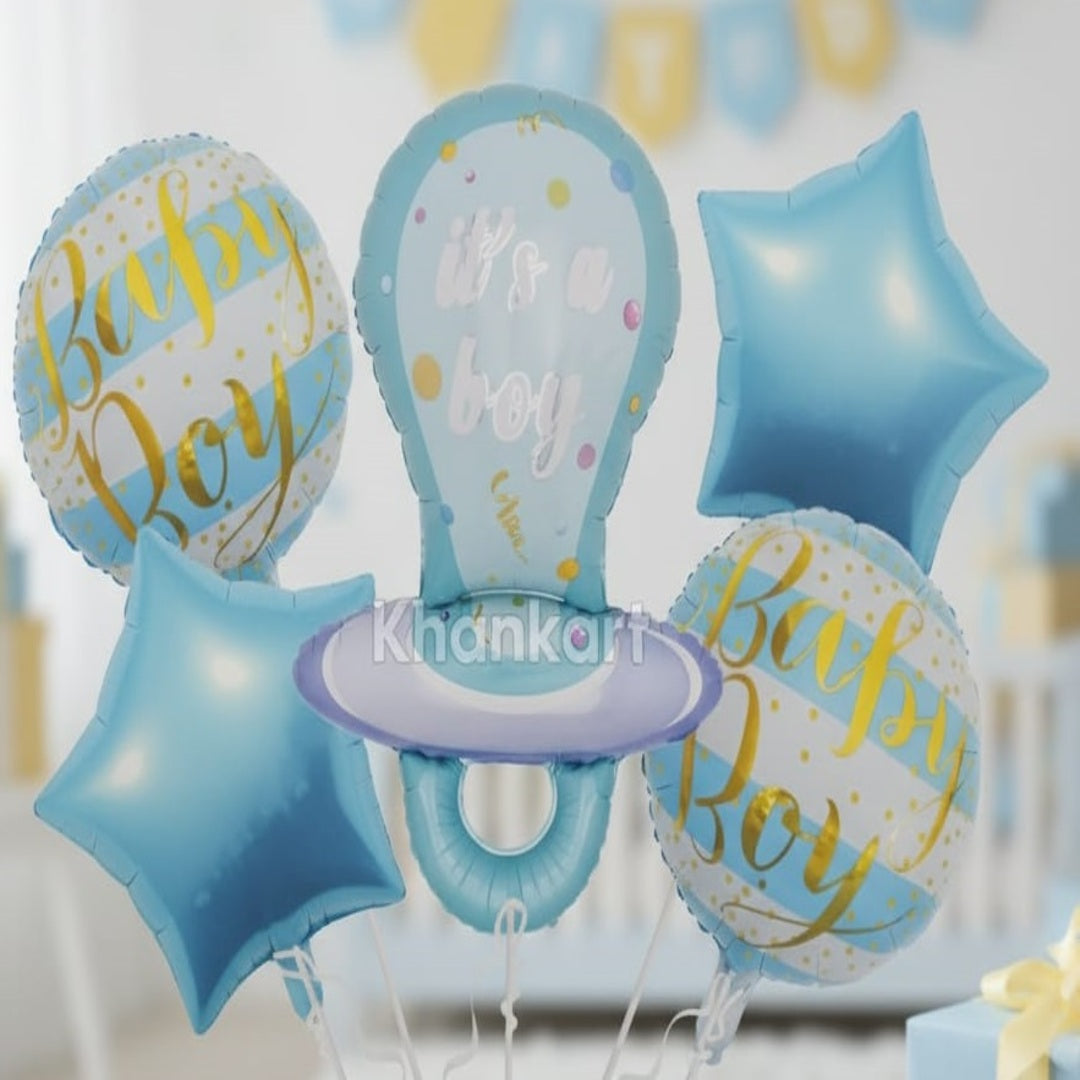 Its A Boy Theme Foil Balloon Foil Balloon Set of -5 Piece For Birthday Day Party