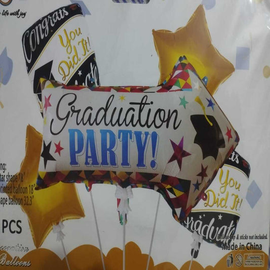 Graduation Party Theme Foil Balloon Foil Balloon Set of -5 Piece For Birthday Day Party