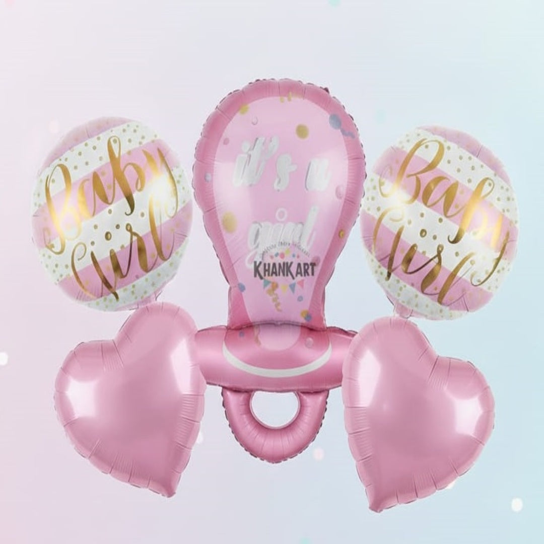 Its A Girl Theme Foil Balloon Foil Balloon Set of -5 Piece For Birthday Day Party