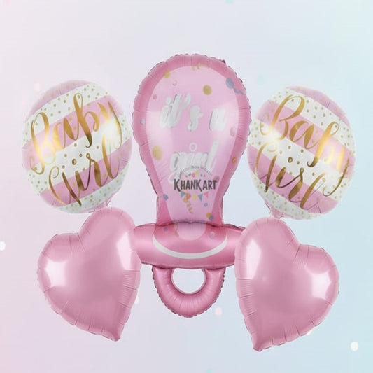 Its A Girl Theme Foil Balloon Foil Balloon Set of -5 Piece For Birthday Day Party