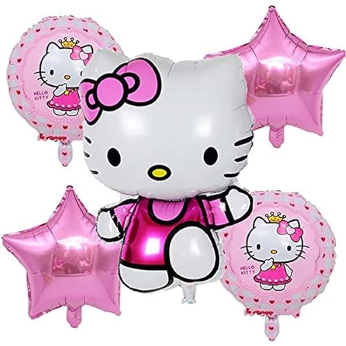 HELLO KITTY Foil Balloon Cartoon Foil Balloon Set of -5 Piece For Birthday Day Party