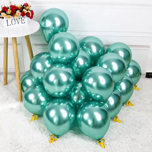 Green Metallic Latex Chrome Premium Quality Balloons