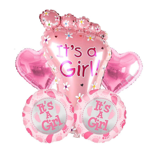 Its A Girl Theme Foil Balloon Foil Balloon Set of -5 Piece For Birthday Day Party