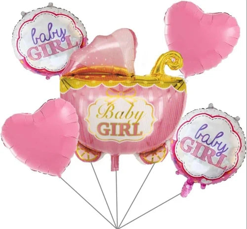 Baby Girl Theme Foil Balloon Foil Balloon Set of -5 Piece For Birthday Day Party