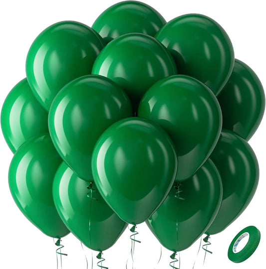 Dark Green Balloons Latex Party Balloons, 12Inches balloons for Birthday Decorations, Weddings, Baby Shower, Balloon Modelling, Balloon Arch Decorations