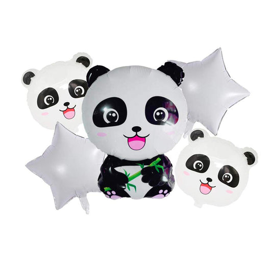 Panda Face Theme Foil Balloon Foil Balloon Set of -5 Piece For Birthday Day Party