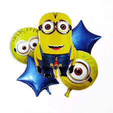 Minion Theme Foil Balloon Foil Balloon Set of -5 Piece For Birthday Day Party