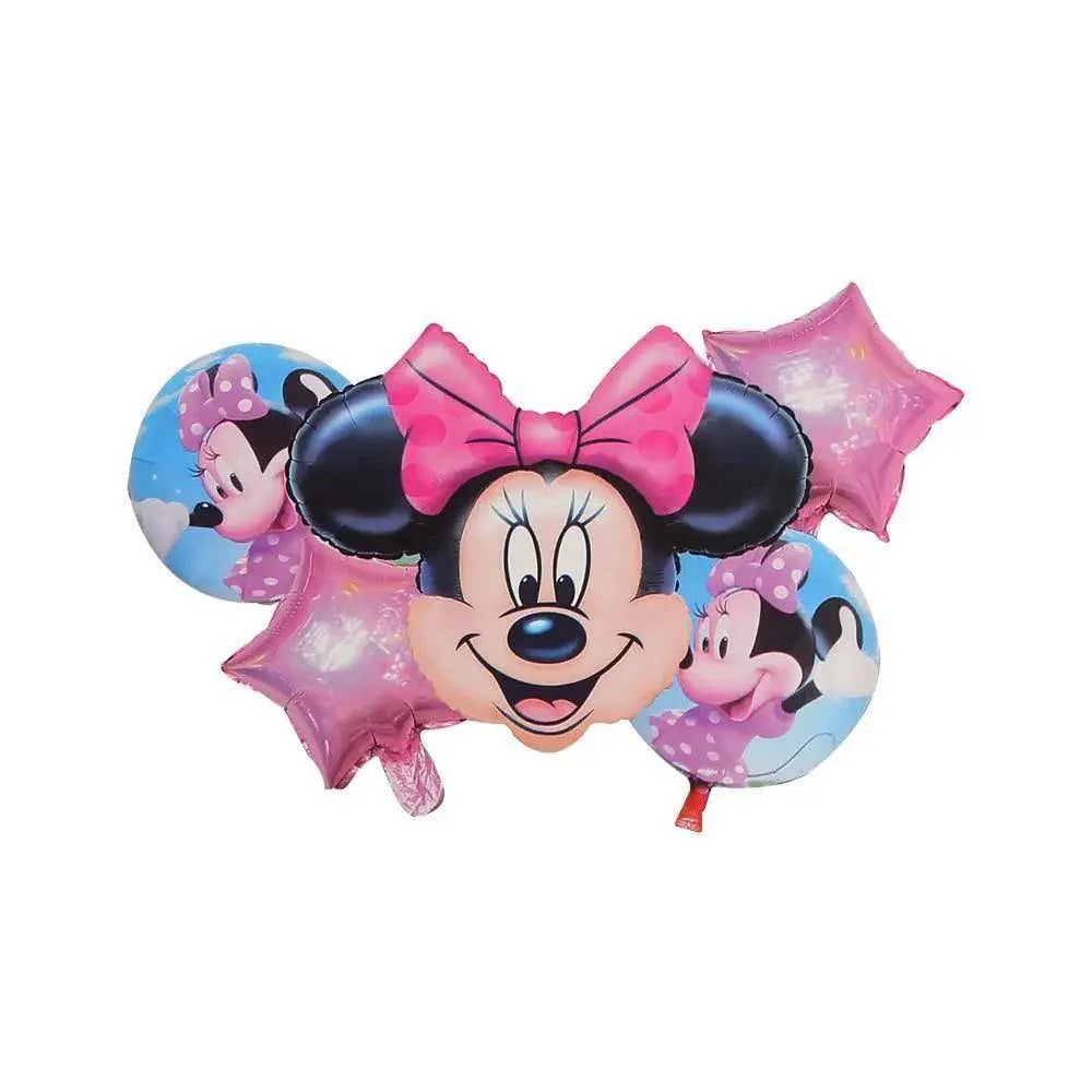 Mickey Mouse Theme Foil Balloon Foil Balloon Set of -5 Piece For Birthday Day Party