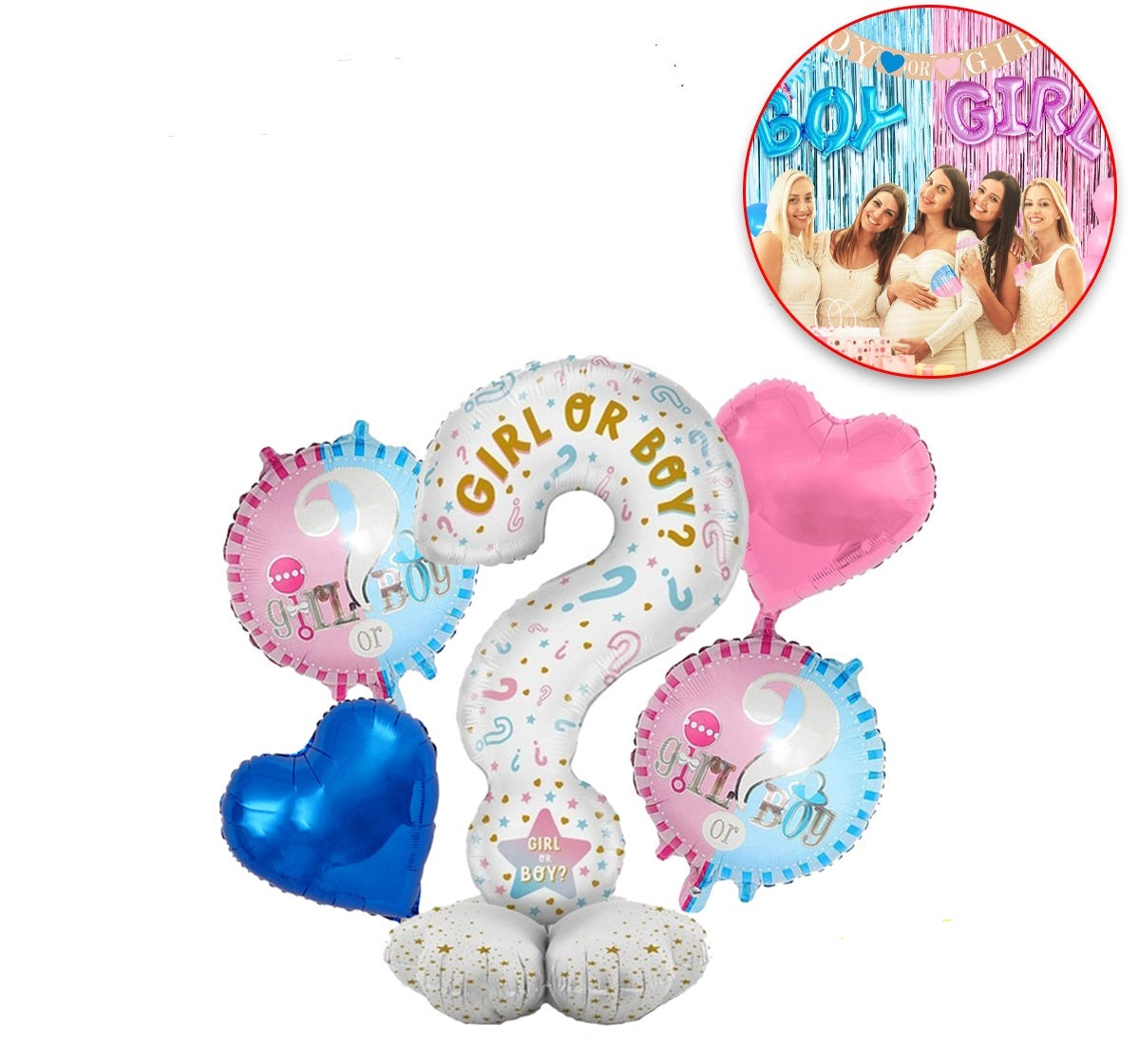 Girl OR Boy Theme Foil Balloon Foil Balloon Set of -5 Piece For Birthday Day Party